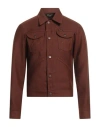 Sandro X Wrangler Man Jacket Brown Size M Polyester, Virgin Wool In Brown