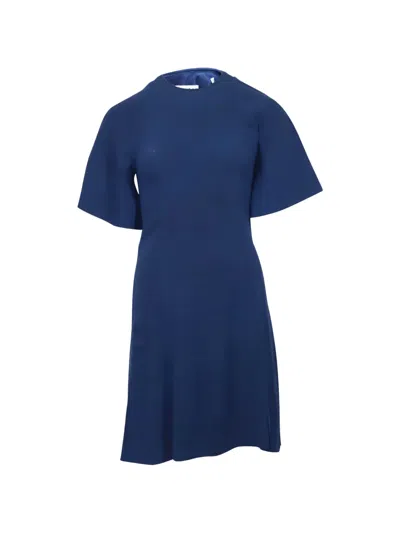 Pre-owned Sandro Yoko Short-sleeve Dress In Blue