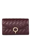 Sandro Yza Pocket Leather Clutch In Bordeaux
