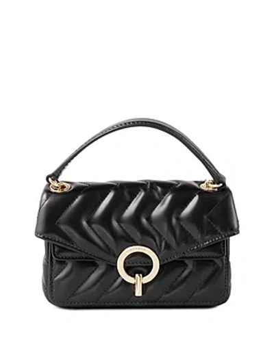 Sandro Yza Small Leather Handbag In Black