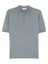 Sandro Knitted Polo Shirt With Zip Collar In Gray