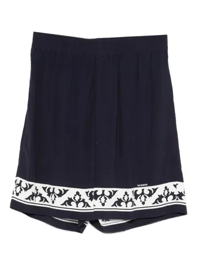 Sandro Zip-concealed Shorts In Blue