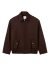 Sandro Zip-fastening Elasticated-hem Jacket In Brown