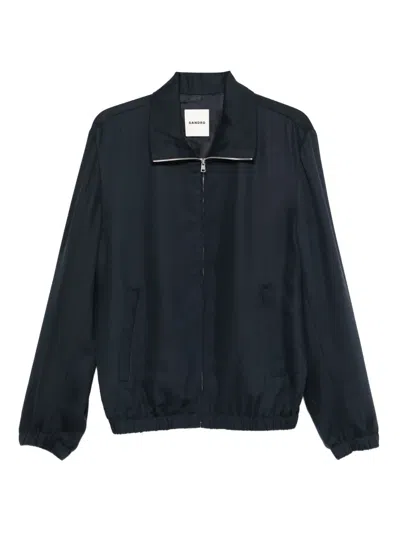 Sandro Zip-fastening Jacket In Blue