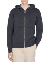 Sandro Zip Front Logo Patch Hoodie In Mocked Grey