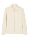 Sandro Mens Off White Patch-pocket Corduroy Zip-up Overshirt In White
