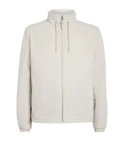 Sandro Zip-up Hooded Jacket In Neutral