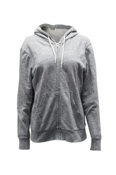 Sandro Zip-up Hoodie In Grey Cotton