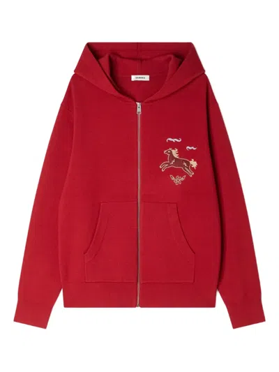 Sandro Zip-up Hoodie In Red