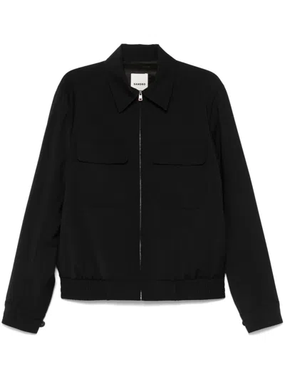 Sandro Zip-up Jacket In 黑色