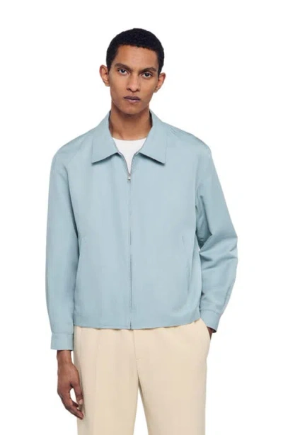 Sandro Zip-up Jacket In Blue
