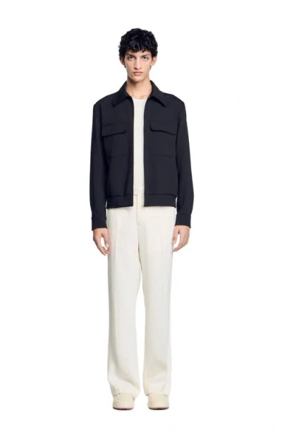 Sandro Zip-up Jacket In Black