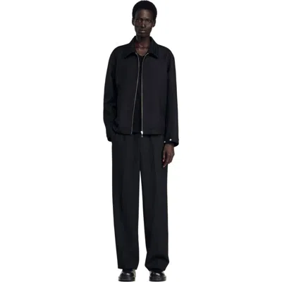 Sandro Zip-up Jacket In Black