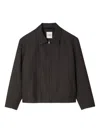 Sandro Mens Dark Grey Technical Zip-up Woven Jacket In Black