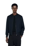 Sandro Zip-up Jacket In Navy Blue