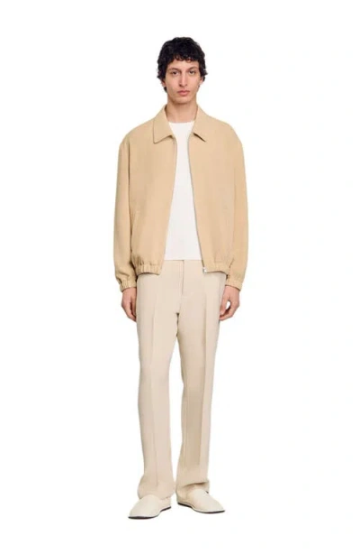 Sandro Zip-up Jacket In Oats