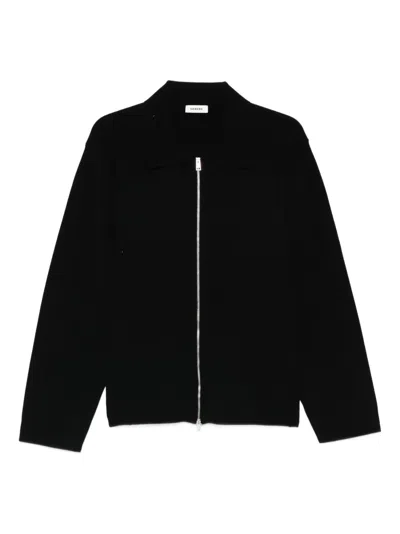 Sandro Zip-up Knit Cardigan In Black