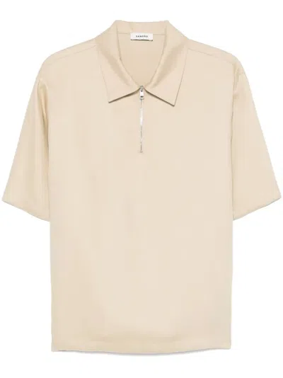 Sandro Zip-up Polo Shirt In 中性色