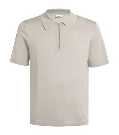 Sandro Zip-up Polo Shirt In Black