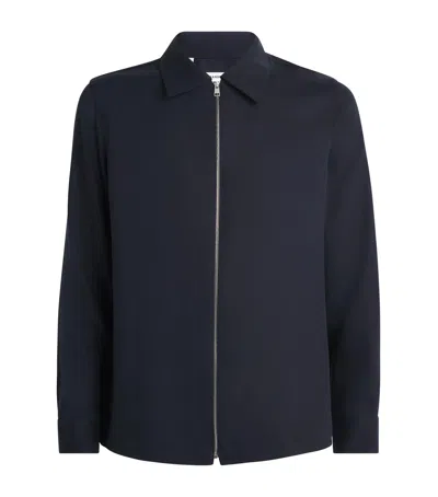 Sandro Zip-up Shirt In Blue