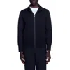 Sandro Zip-up Wool Cardigan In Black