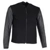 Sandro Zipped Jacket In Black Wool And Leather In Black