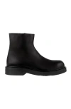 Sandro Zipped Leather Ankle Boots In Black