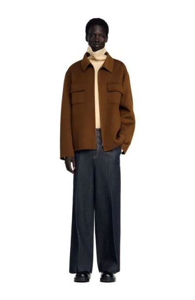 SANDRO SANDRO ZIPPED OVERSHIRT