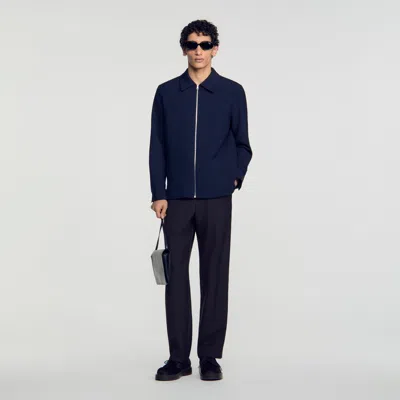 Sandro Zipped Shirt In Blue