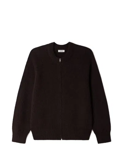 Sandro Zip-up Bomber Cardigan In Brown