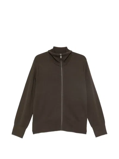Sandro Zip-up Cardigan In Brown