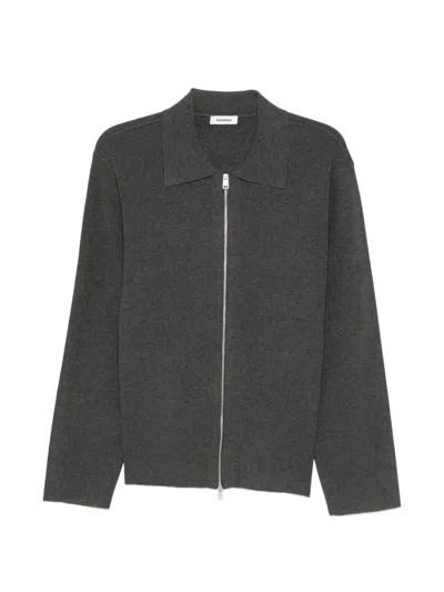 Sandro Zip-up Cardigan In Grey