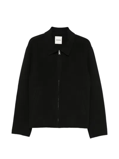 Sandro Zip-up Jacket In Black
