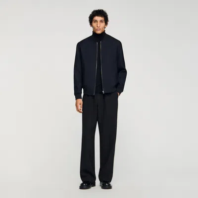 Sandro Zip-up Jacket In Blue