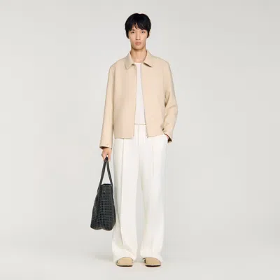 Sandro Jacke Aus Baumwoll-twill In Beige