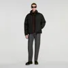 Sandro Zip-up Tech Fabric Puffer Jacket In Black