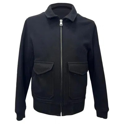 Sandro Zip-up Utility Jacket In Black Wool