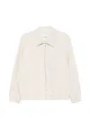 Sandro Zip-up Wing-collar Jacket In Neutral