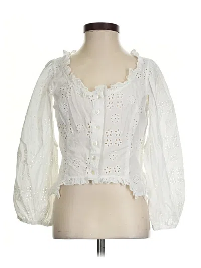 Pre-owned Sandy Liang 3/4 Sleeve Blouse In White
