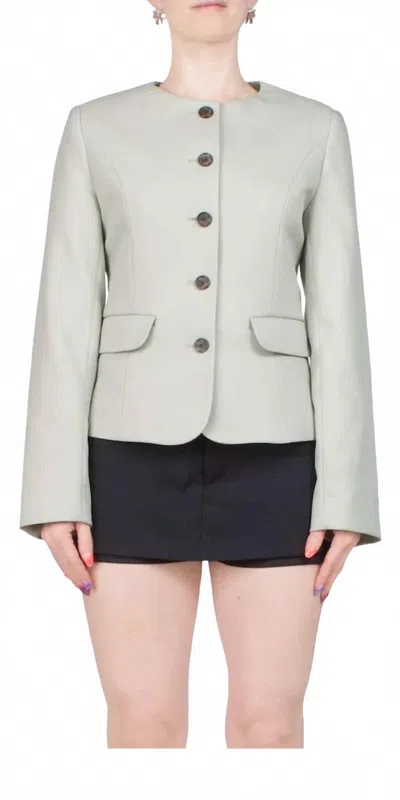 Sandy Liang Agnes Jacket In Sage In Gray