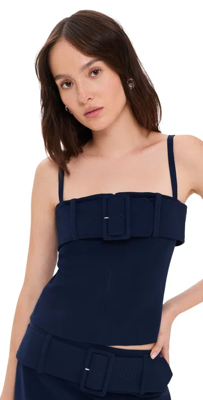 Sandy Liang Ahsoka Top Navy In Blue
