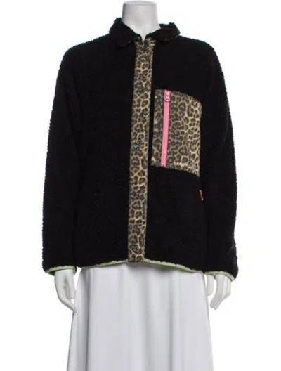 Pre-owned Sandy Liang Animal Print Jacket In Black