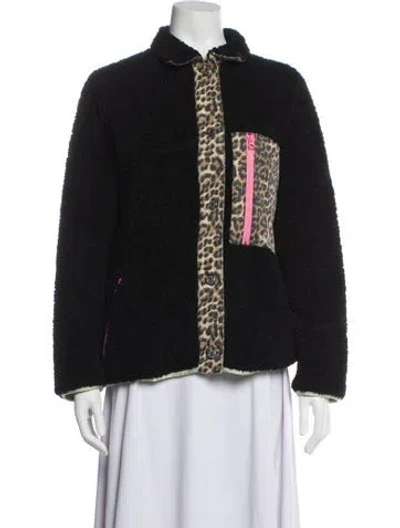 Pre-owned Sandy Liang Animal Print Jacket In Black