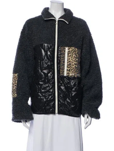 Pre-owned Sandy Liang Animal Print Jacket In Blue