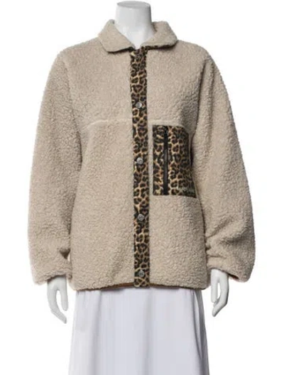 Pre-owned Sandy Liang Animal Print Jacket In Neutral