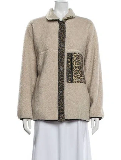 Pre-owned Sandy Liang Animal Print Jacket In Neutral