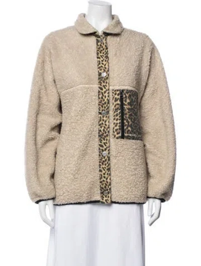 Pre-owned Sandy Liang Animal Print Jacket In Neutral