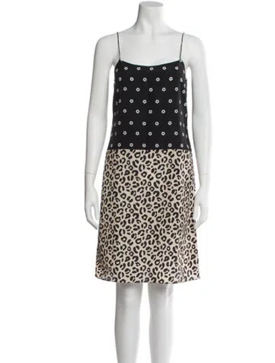 Pre-owned Sandy Liang Animal Print Mini Dress In Neutral