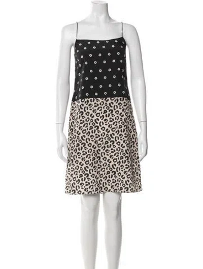Pre-owned Sandy Liang Animal Print Mini Dress In Neutral