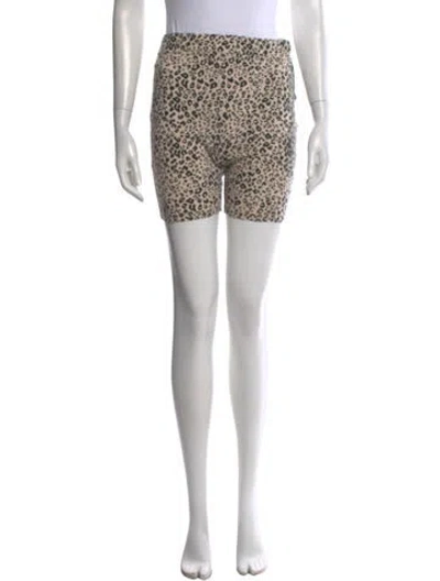 Pre-owned Sandy Liang Animal Print Mini Shorts In Neutral